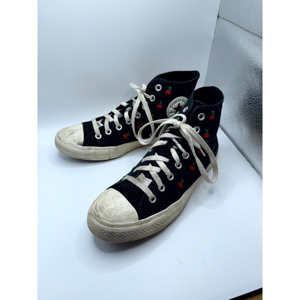 Converse STAS A08142F Women's 9.5 Skate Shoes Black Egret Cherries Sneakers